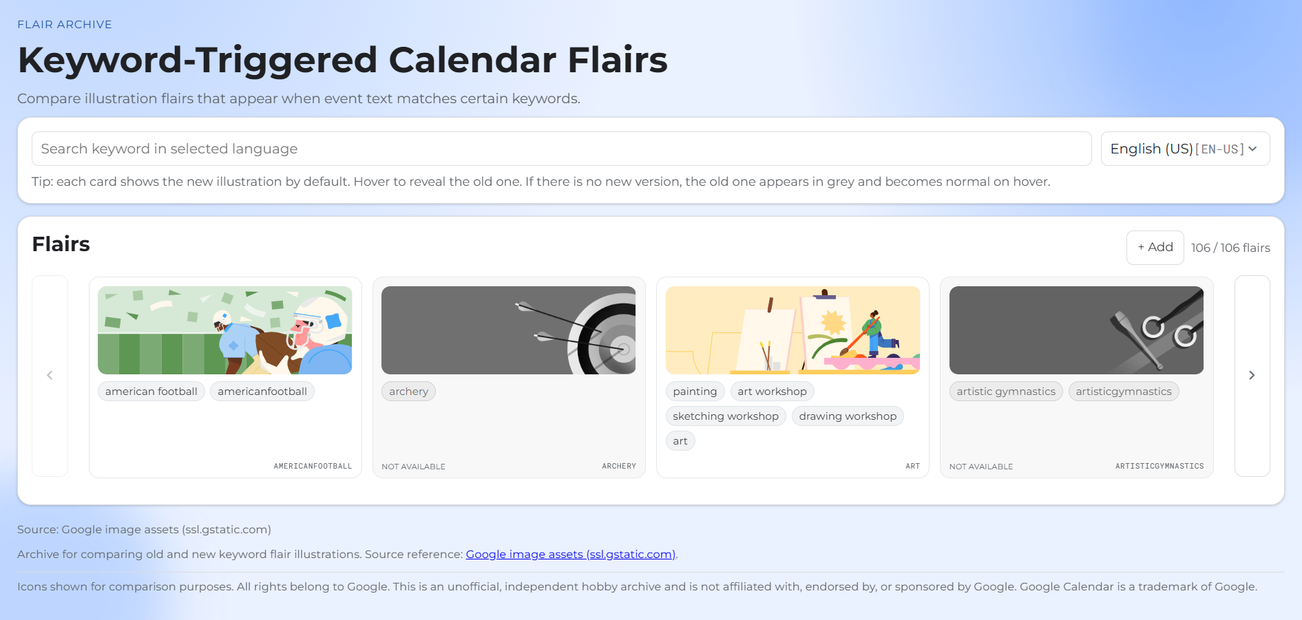 Calendar Flair Archive